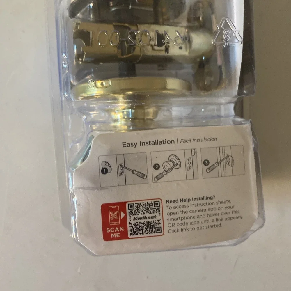 Kwikset Polished Brass Privacy Door Knob Hardware Locking for Bedrooms Bathrooms